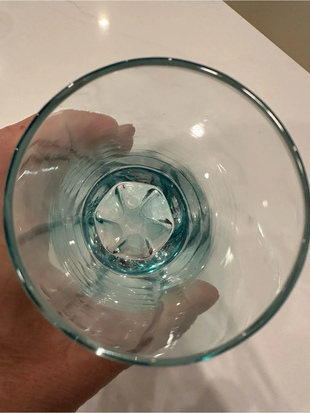 Colored Base Glass Tumbler - purple and Blue (Set of 2)